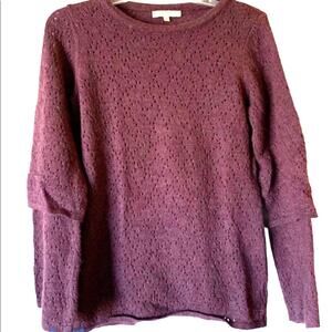 JP Carpini Elisabetta collection alpaca blend pointelle knit sweater size Small